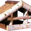 Futterhaus Aus Birkenholz Mit Schilfdach -Vogelproduktladen 1099futterhausbirkenholzdachmitschilf35x17x19cm
